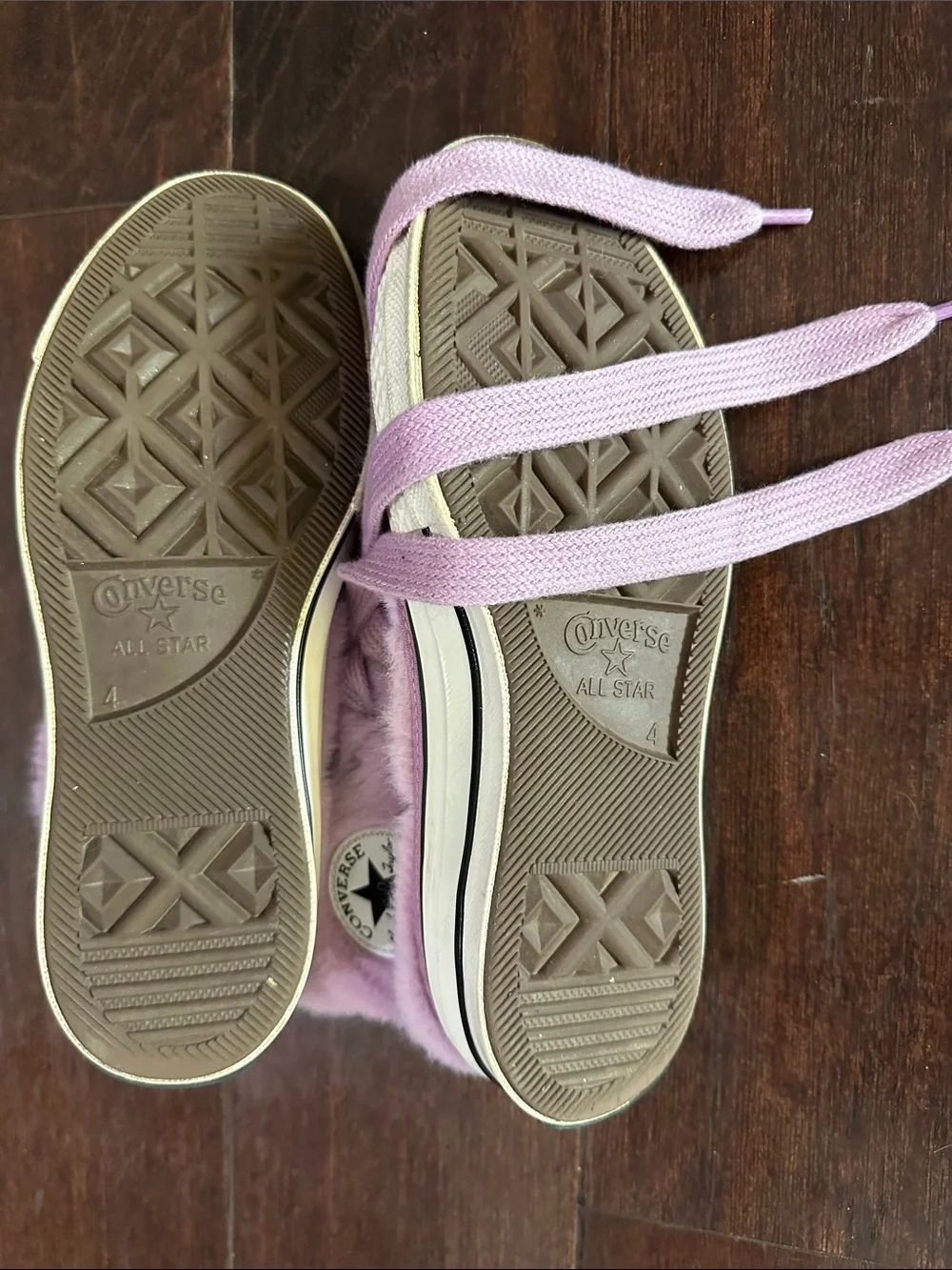Converse Chuck 70 Amethyst Purple Faux Fur High-Top Sneakers size 4 (GIRLS)